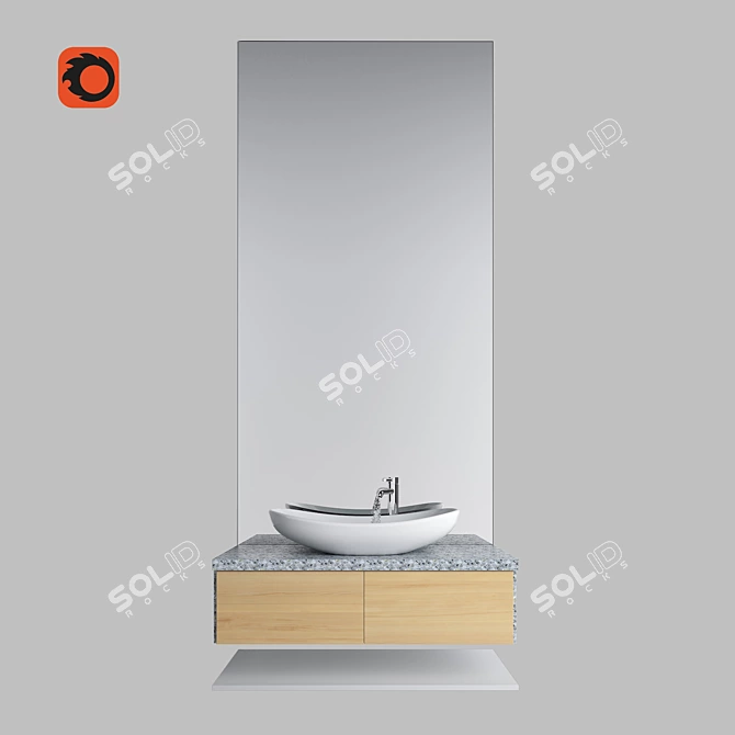Elegant Bathroom Furniture Set 3D model image 1