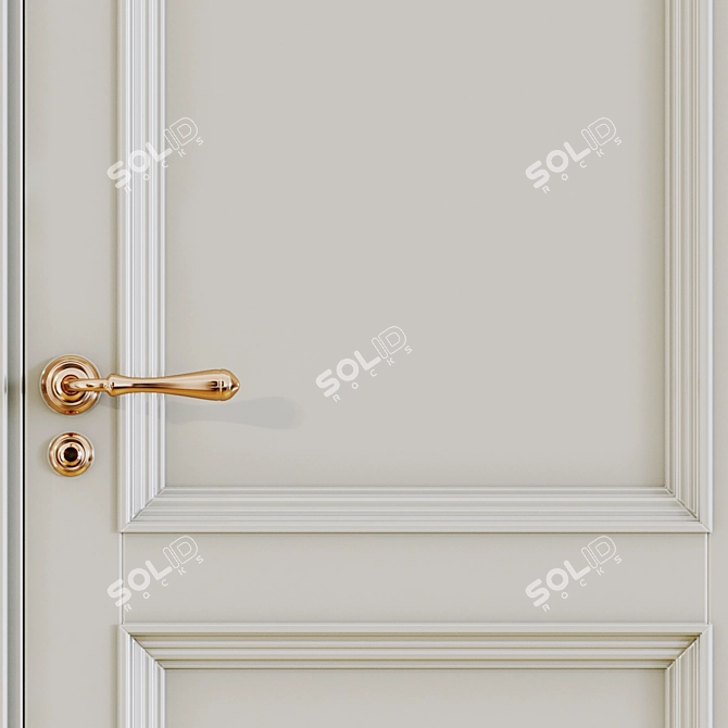 Elegant Enamel Interior Doors 3D model image 2