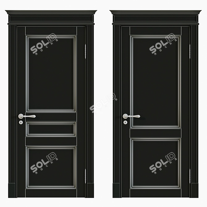 Elegant Enamel Interior Doors 3D model image 3