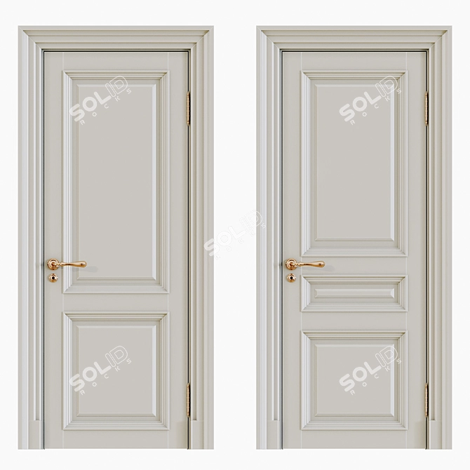 Elegant Classic Interior Doors 3D model image 1