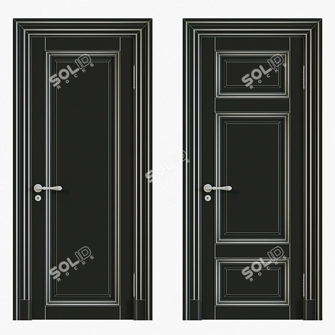 Elegant Classic Interior Doors 3D model image 3