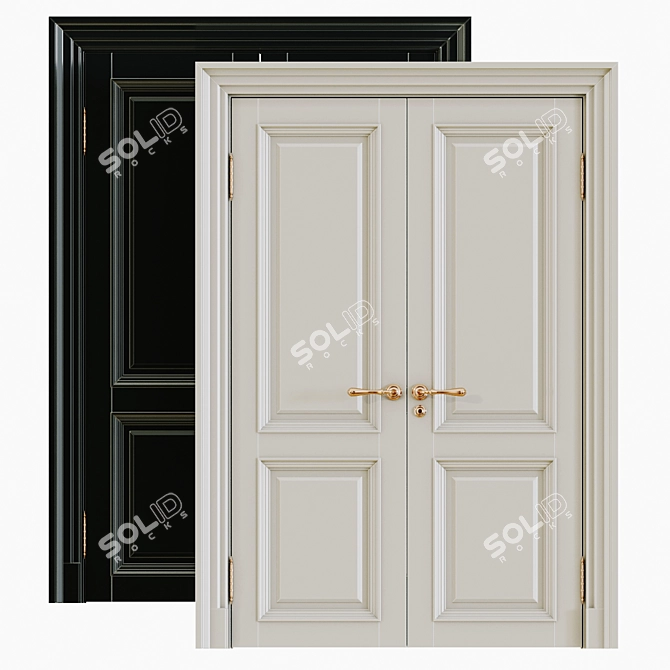 Elegant Classic Interior Doors 3D model image 1