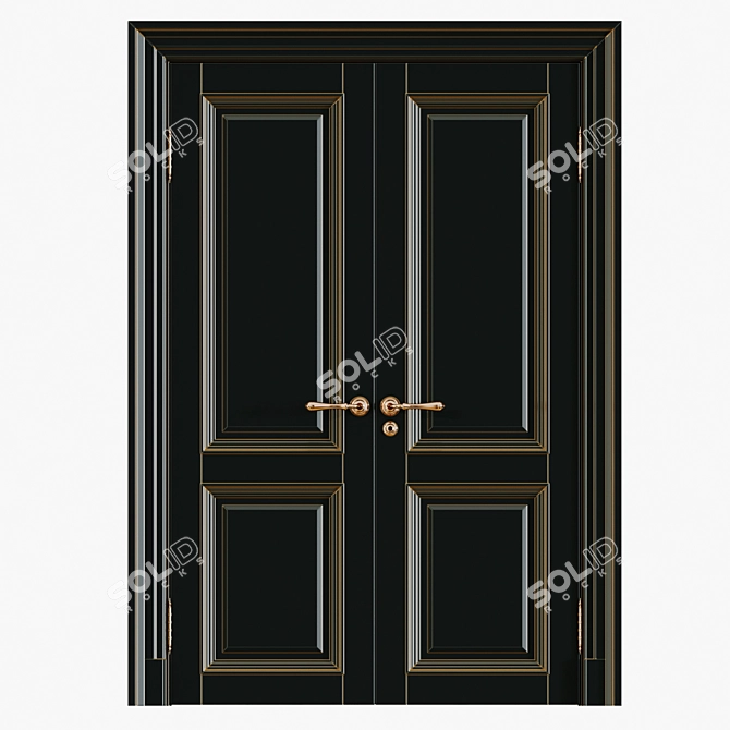 Elegant Classic Interior Doors 3D model image 2