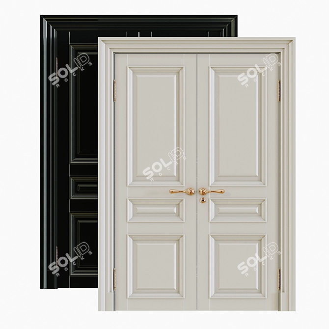 Elegant Classic Interior Doors 3D model image 1