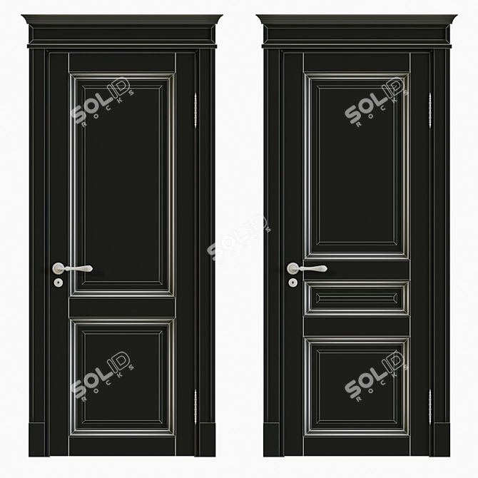 Elegant Classic Interior Doors 3D model image 3