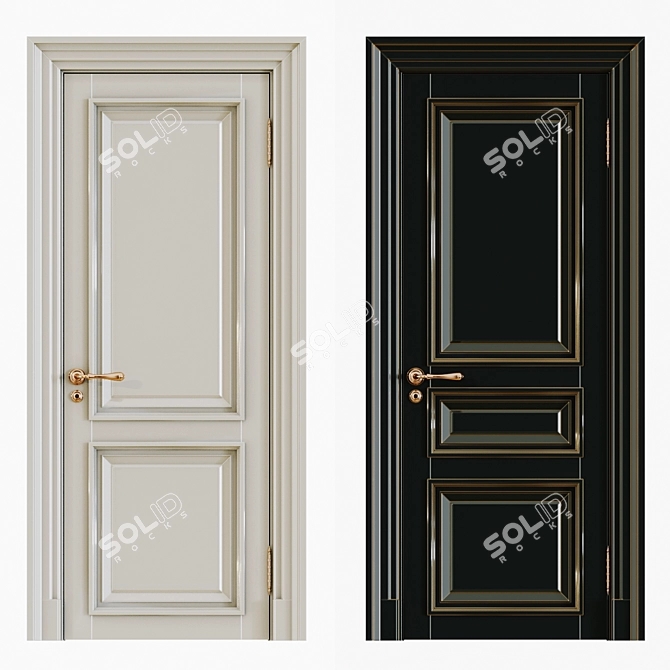 Elegant Classic Interior Doors 3D model image 1