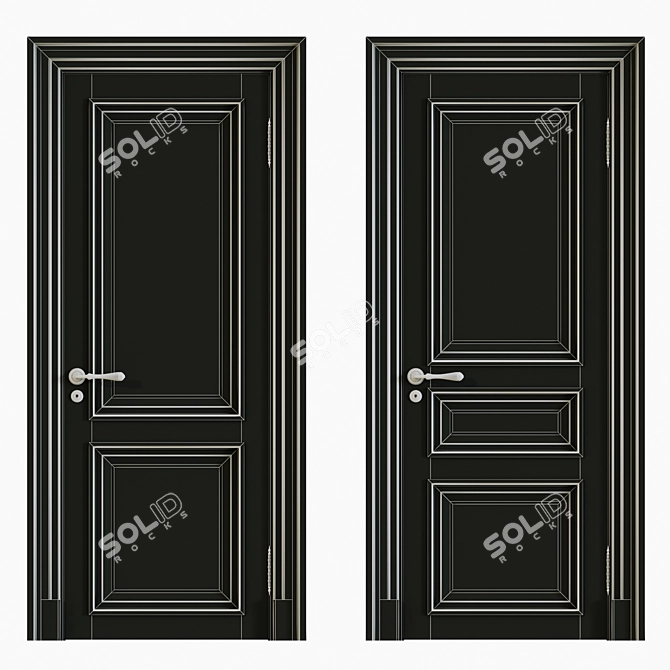 Elegant Classic Interior Doors 3D model image 3