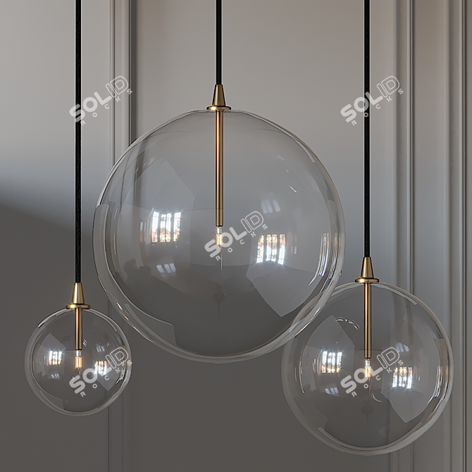 Globe Glass Pendant Mobile 3D model image 1