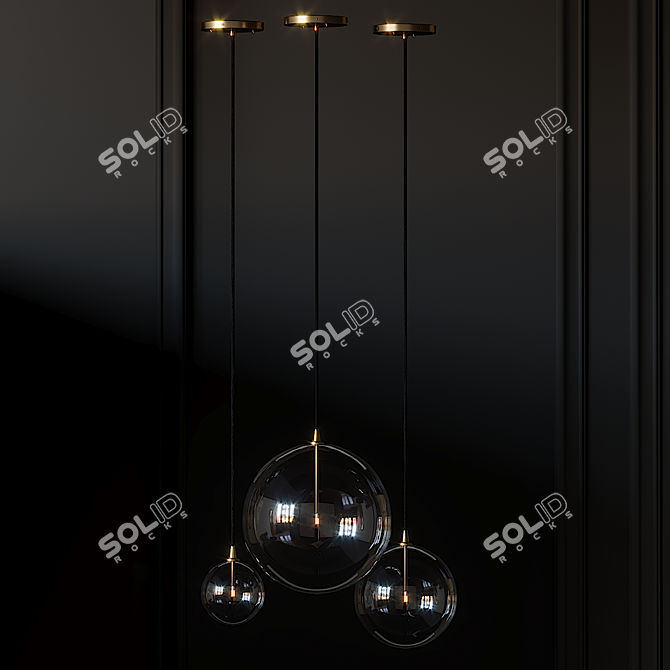 Globe Glass Pendant Mobile 3D model image 3