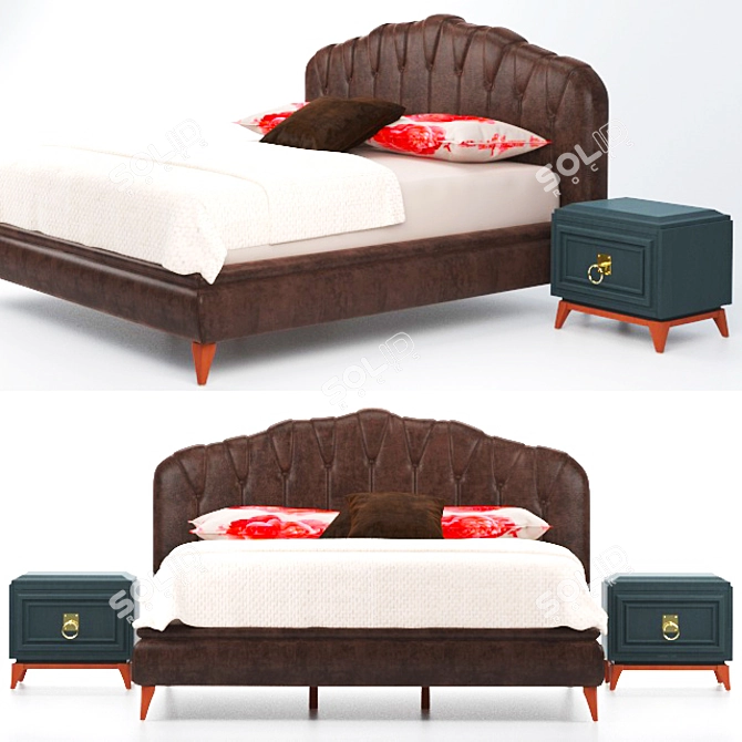 Enza Elagente Bed: Sleek and Stylish 3D model image 1