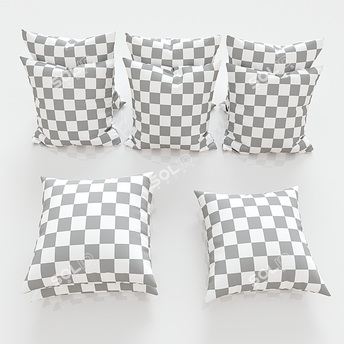 9-Piece Geometric Decorative Pillow Set 3D model image 3