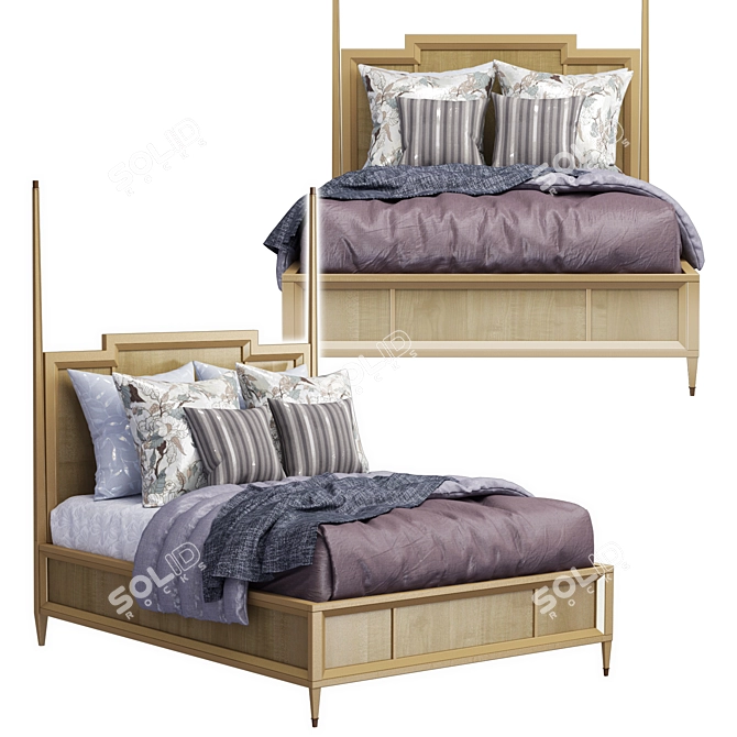 Elegant Caracole Classic Bed 3D model image 1