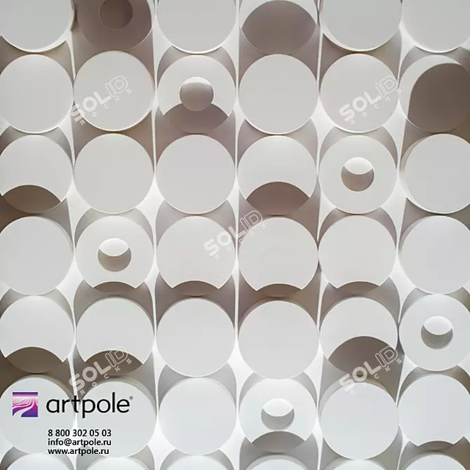 OM Gypsum 3D Panel - Elegant DISK Collection 3D model image 3