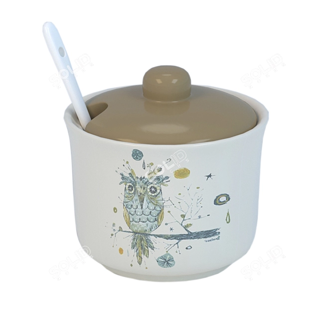 Fresco Sugar Bowl - Elegant and Practical 3D model image 1