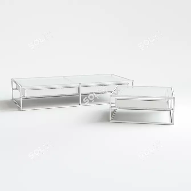 Modern Rectangular and Square Coffee Tables 3D model image 2