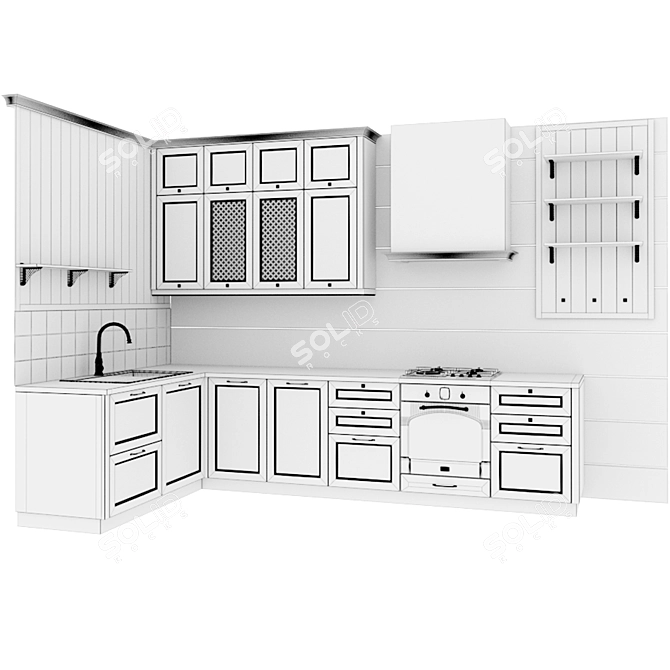 Lorena Kitchen: Provence-inspired Elegance 3D model image 3