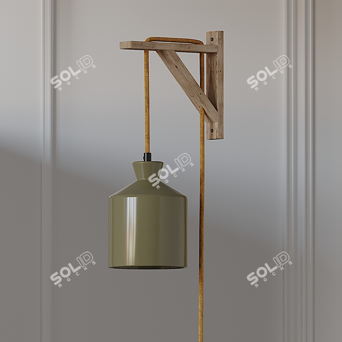 Boho Ceramic Pendant Lamp 3D model image 1
