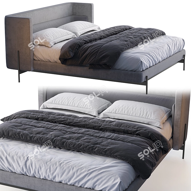 Busnelli Yume Bed: Elegant Comfort for Your Bedroom 3D model image 1