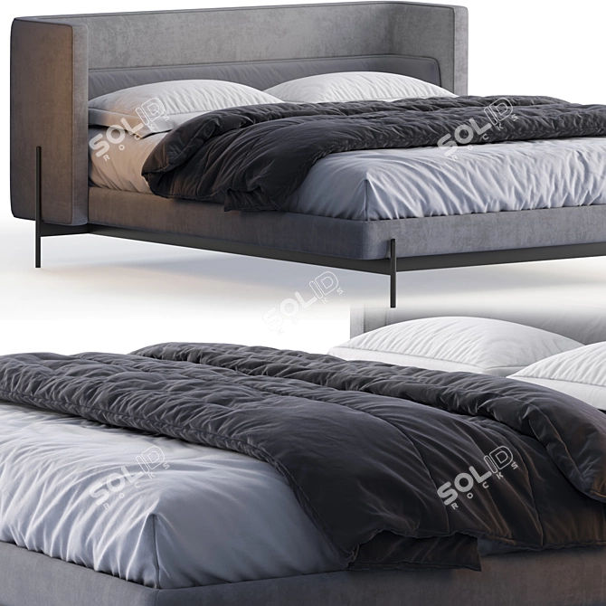 Busnelli Yume Bed: Elegant Comfort for Your Bedroom 3D model image 2
