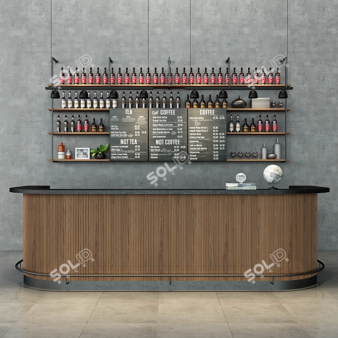 Elegant Coffee Bar Set 3D model image 1