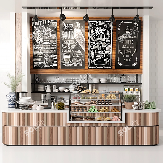 Title: Coffee Point Delights: Design for Cafes and Restaurants 3D model image 1