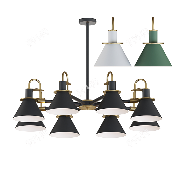 Industrial Minimalist Pendant Lamp 3D model image 2