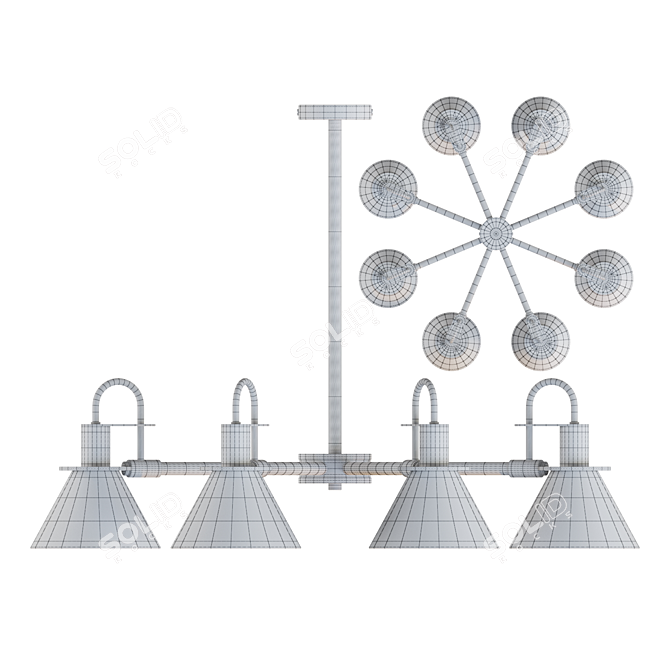 Industrial Minimalist Pendant Lamp 3D model image 1