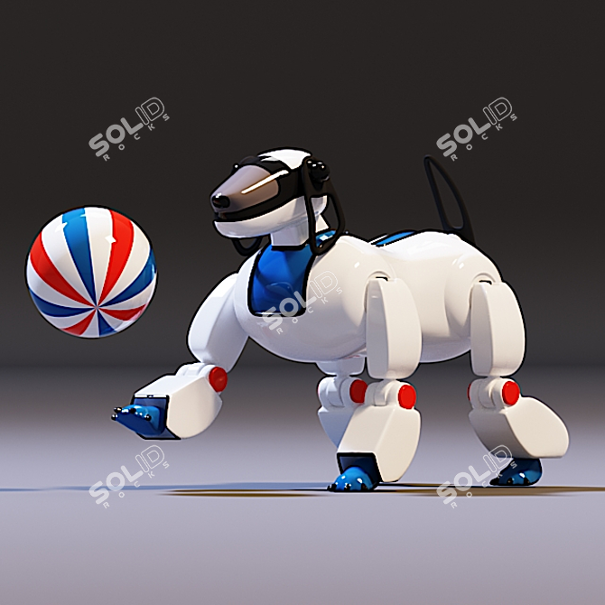 Colorful Robotic Dog Toy 3D model image 2