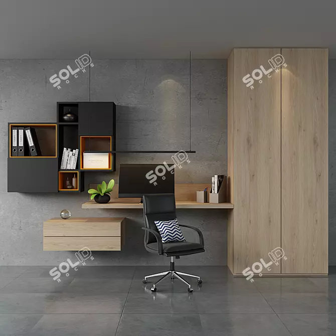 Sleek Office Essentials Set 3D model image 1