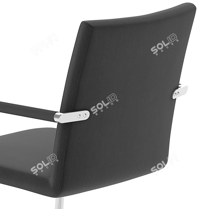 Elegant Fabric and Metal Seating 3D model image 2