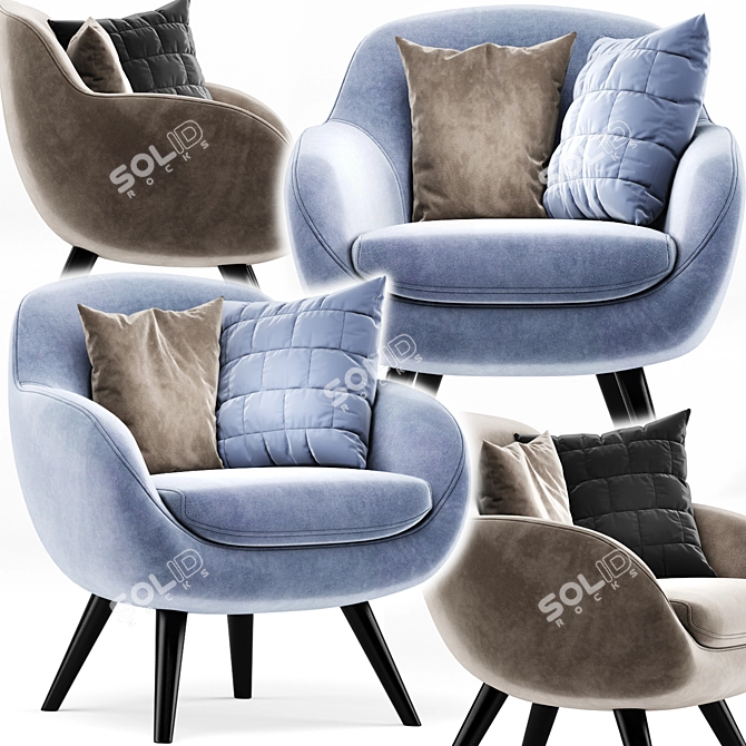 Elegant Margi Armchair: Comfort Meets Sophistication 3D model image 1