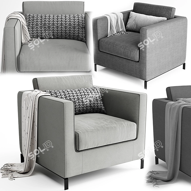 Elegant Armchair Ray: B&B Italia 3D model image 1