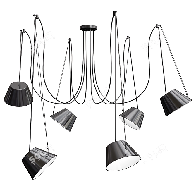 Sleek Pendant Lamp: Ole Multiple 3D model image 1