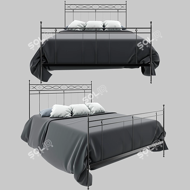 Elegant Cantori SIROLO Double Bed 3D model image 1