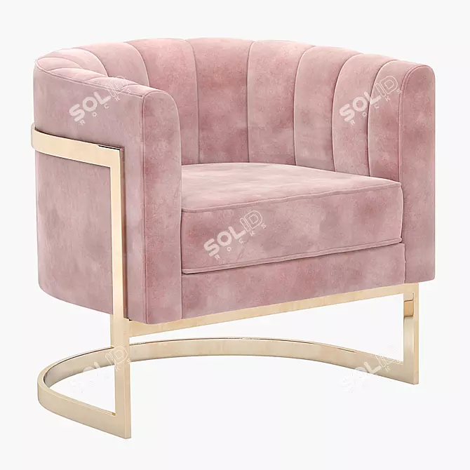 Elegant Gold Mica Accent Chair 3D model image 1