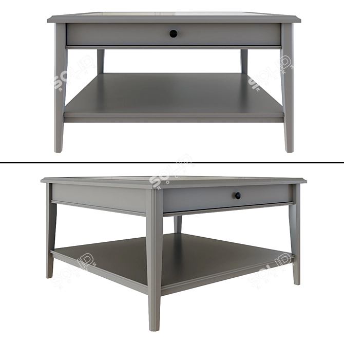 Sleek Glass Grey 93x93 Coffee Table 3D model image 2