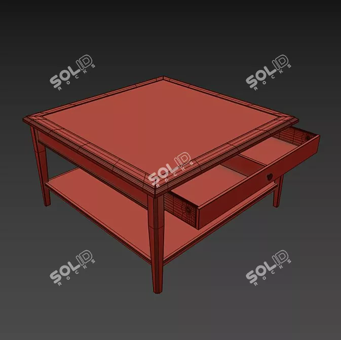 Sleek Glass Grey 93x93 Coffee Table 3D model image 3