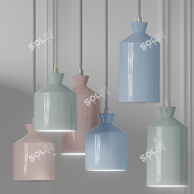 Elegant Ceramic Pendant Lamps 3D model image 1