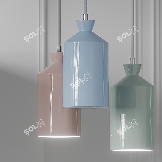 Elegant Ceramic Pendant Lamps 3D model image 3