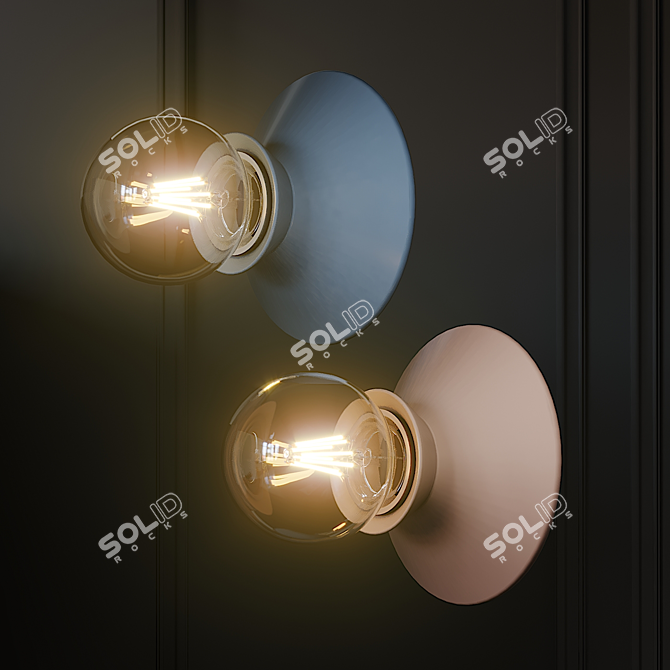 Misty Glow Ceramic Sconce 3D model image 2