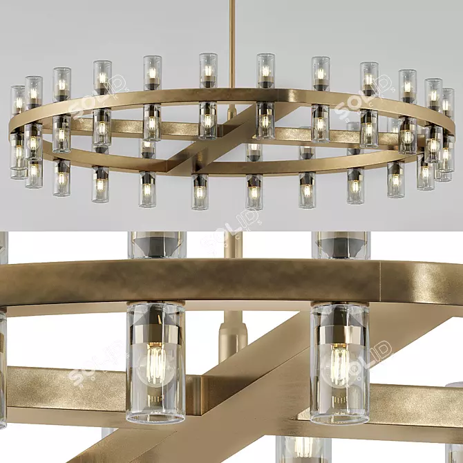 Elegant Arcachon Round Chandelier 3D model image 1