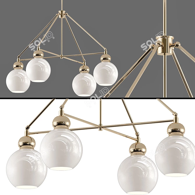 Elegant Italian Chandelier: A Modern Masterpiece 3D model image 1