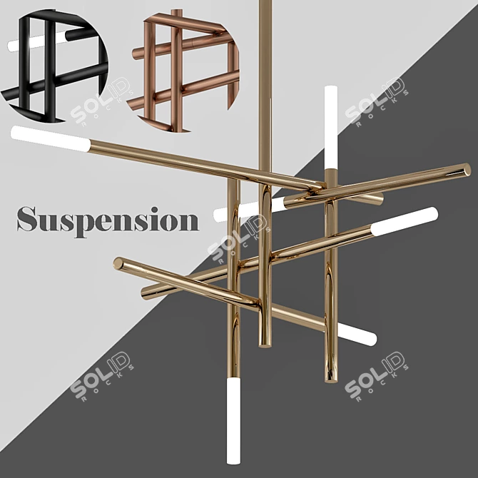 Elegant Suspension Chandelier 3D model image 1