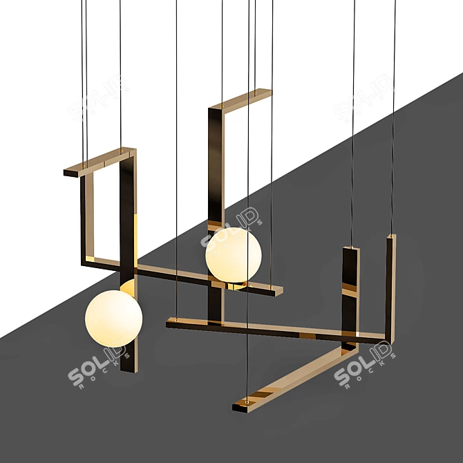 Elegant Illumination: Modern Chandelier 3D model image 1