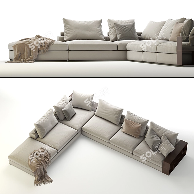 Flexible Comfort: Flexform Groundpiece Sofa 3D model image 2