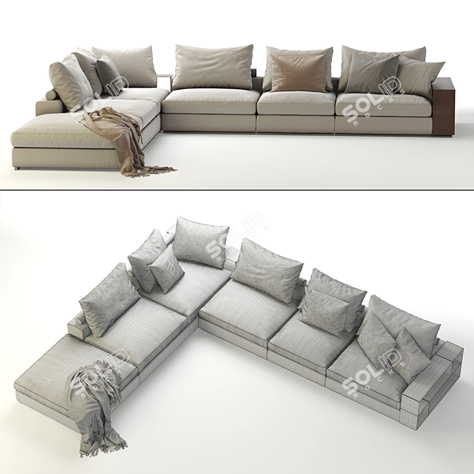 Flexible Comfort: Flexform Groundpiece Sofa 3D model image 3