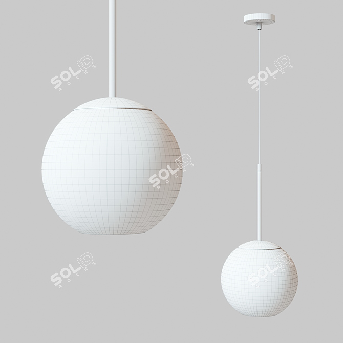 Elegant Matte Gold Pendant Light 3D model image 2