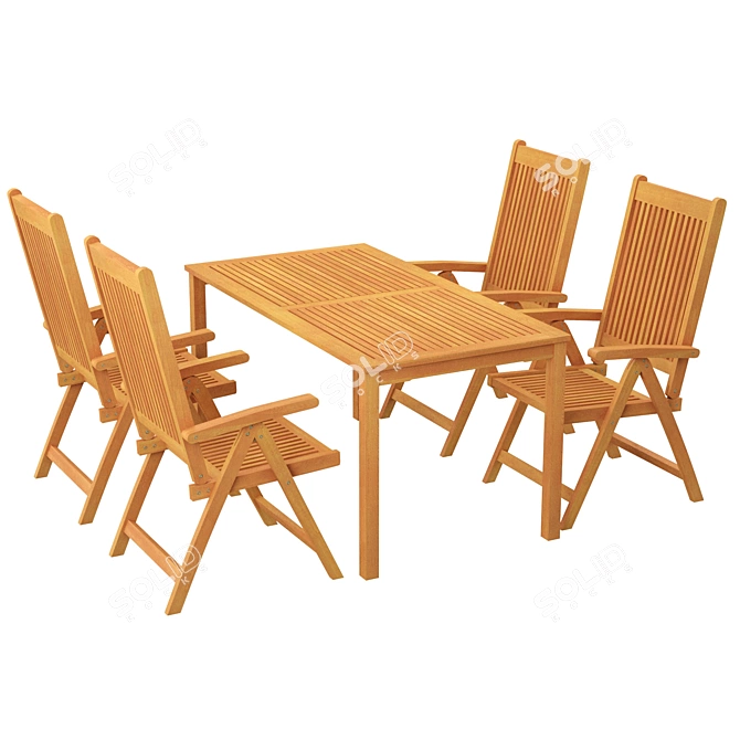 Elegant 7-Piece Dining Set 3D model image 1