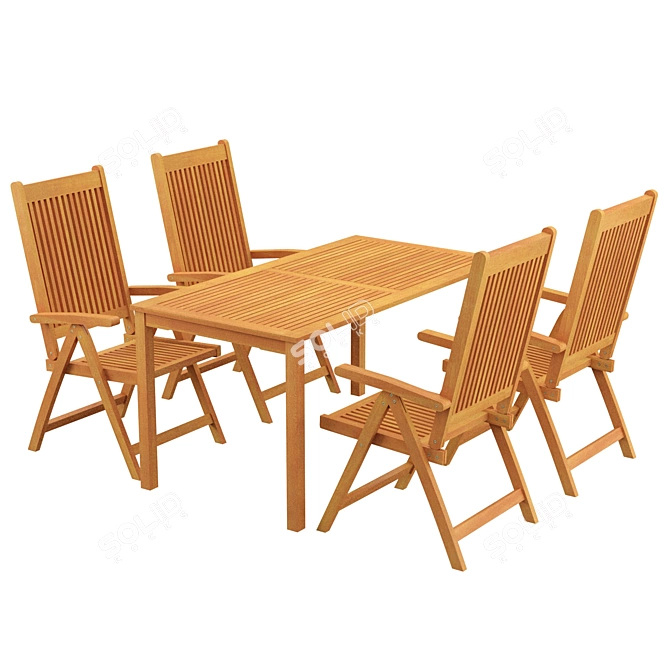 Elegant 7-Piece Dining Set 3D model image 2