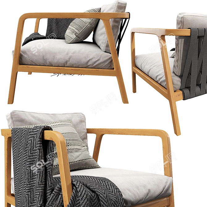 Flexx Outdoor Seat: Stylish and Comfortable 3D model image 2